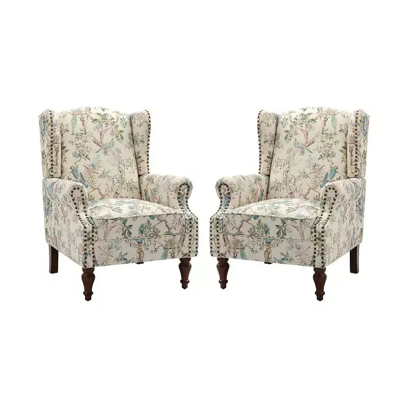 Fauteuil Theodor avec pieds fuseau pour salon et chambre à coucher, ensemble de 2 fauteuils club | ART OF LIVING DESIGNS