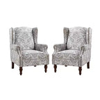 Fauteuil Theodor avec pieds fuseau pour salon et chambre à coucher, ensemble de 2 fauteuils club | ART OF LIVING DESIGNS