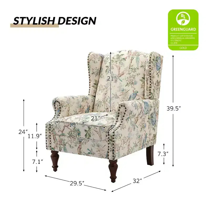 Fauteuil Theodor avec pieds fuseau pour salon et chambre à coucher, ensemble de 2 fauteuils club | ART OF LIVING DESIGNS