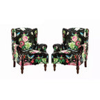 Fauteuil Theodor avec pieds fuseau pour salon et chambre à coucher, ensemble de 2 fauteuils club | ART OF LIVING DESIGNS