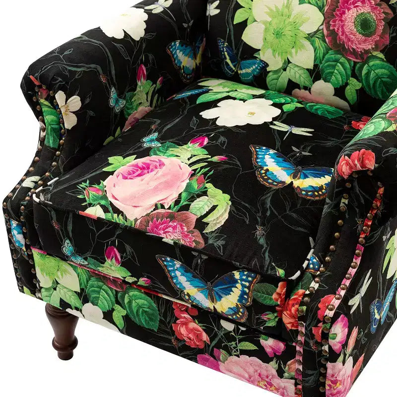 Fauteuil Theodor avec pieds fuseau pour salon et chambre à coucher, ensemble de 2 fauteuils club | ART OF LIVING DESIGNS