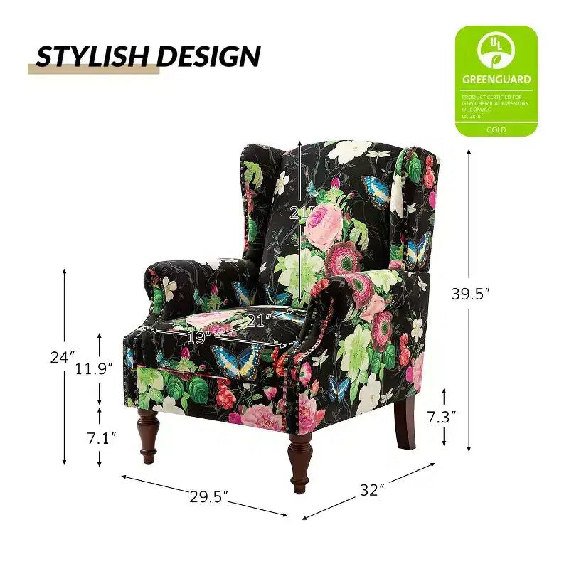 Fauteuil Theodor avec pieds fuseau pour salon et chambre à coucher, ensemble de 2 fauteuils club | ART OF LIVING DESIGNS