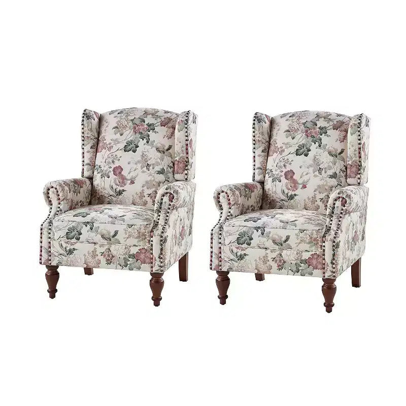 Fauteuil Theodor avec pieds fuseau pour salon et chambre à coucher, ensemble de 2 fauteuils club | ART OF LIVING DESIGNS