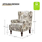 Fauteuil Theodor avec pieds fuseau pour salon et chambre à coucher, ensemble de 2 fauteuils club | ART OF LIVING DESIGNS