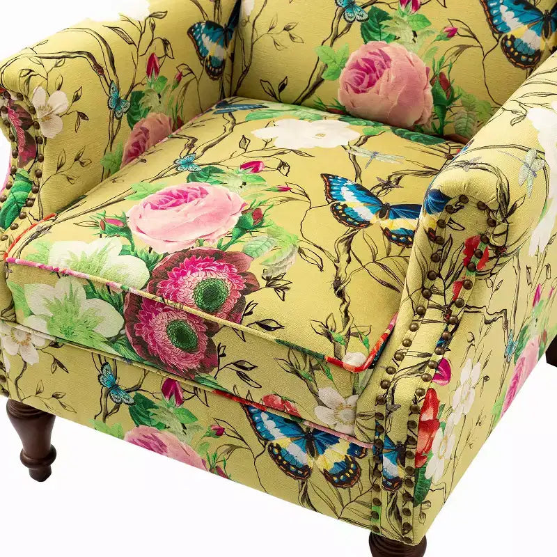 Fauteuil Theodor avec pieds fuseau pour salon et chambre à coucher, ensemble de 2 fauteuils club | ART OF LIVING DESIGNS