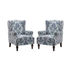 Fauteuil Theodor avec pieds fuseau pour salon et chambre à coucher, ensemble de 2 fauteuils club | ART OF LIVING DESIGNS