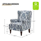 Fauteuil Theodor avec pieds fuseau pour salon et chambre à coucher, ensemble de 2 fauteuils club | ART OF LIVING DESIGNS