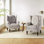 Fauteuil Theodor avec pieds fuseau pour salon et chambre à coucher, ensemble de 2 fauteuils club | ART OF LIVING DESIGNS