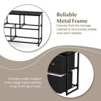 Commode de Rangement en Tissu Costway avec 5 Tiroirs, Cadre en Métal, Plateau Marron/Noir