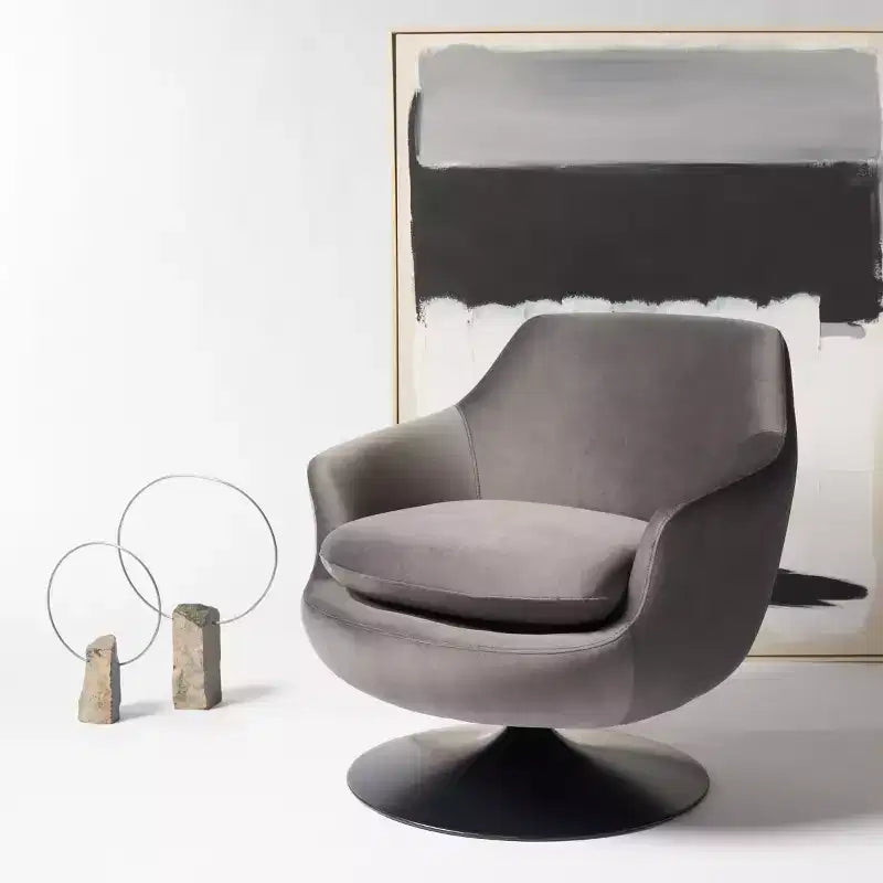 Fauteuil pivotant en velours citrine - SFV4743 - Safavieh Couture