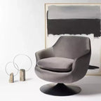 Fauteuil pivotant en velours citrine - SFV4743 - Safavieh Couture
