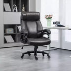 Vinsetto Fauteuil de bureau exécutif 180 kg pour personnes fortes et de grande taille, Chaise de bureau en cuir PU avec hauteur réglable, Roulettes pivotantes
