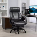 Vinsetto Fauteuil de bureau exécutif 180 kg pour personnes fortes et de grande taille, Chaise de bureau en cuir PU avec hauteur réglable, Roulettes pivotantes