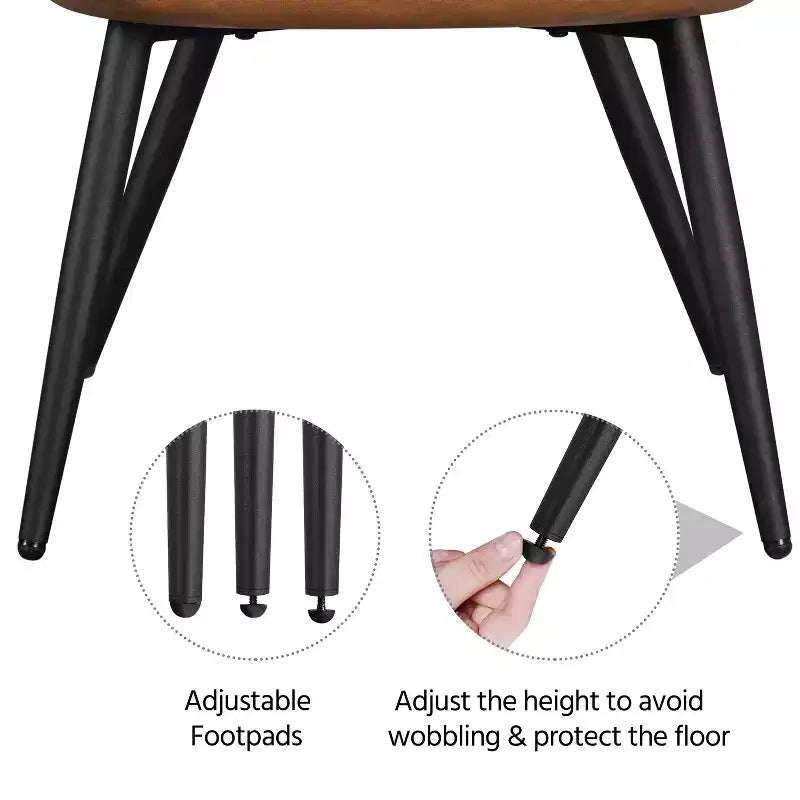 Fauteuil d'appoint Yaheetech moderne rembourré en similicuir pour salon, salle à manger, chambre, marron rétro