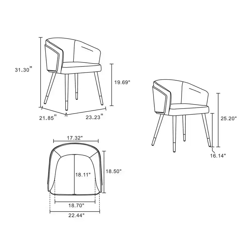 Chaise de salle à manger Reeva moderne en similicuir - Manhattan Comfort