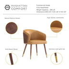 Chaise de salle à manger Reeva moderne en similicuir - Manhattan Comfort