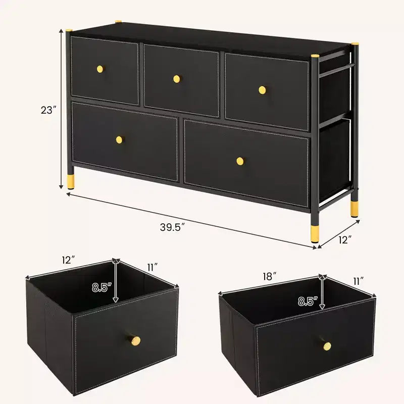 Commode à 5/6/8 tiroirs en tissu Costway, tour de rangement large pour chambre à coucher