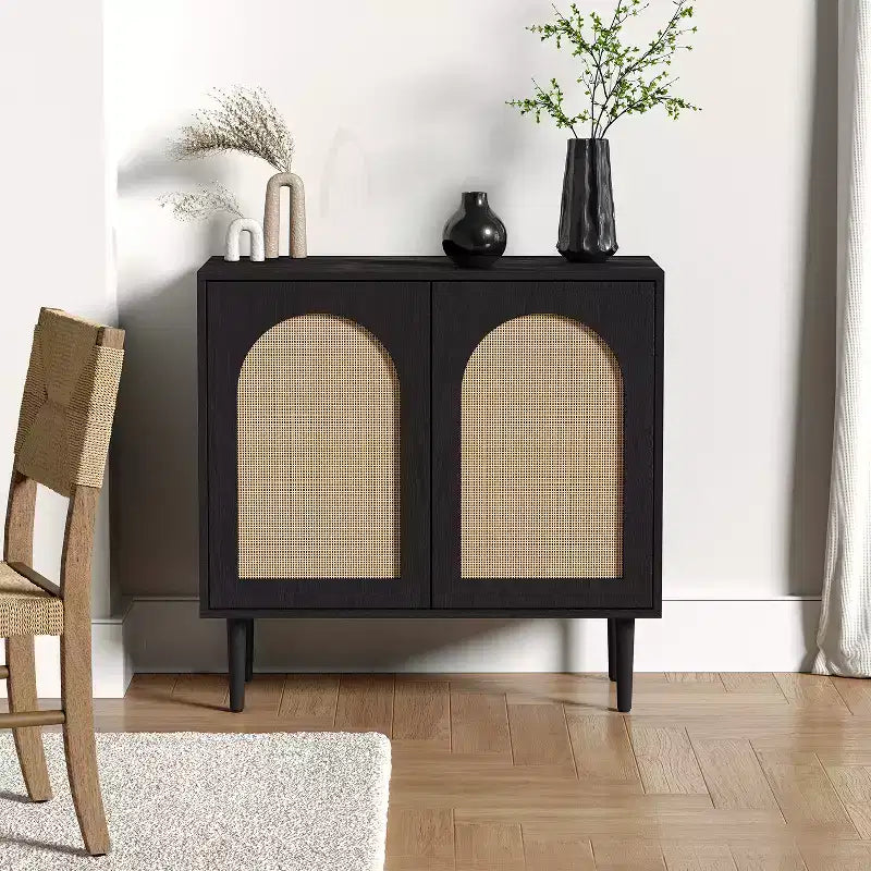 Norbert Armoire d'appoint 2 portes avec 2 étagères réglables (81,3 cm) | KARAT HOME