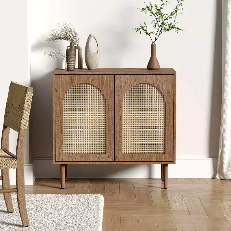 Norbert Armoire d'appoint 2 portes avec 2 étagères réglables (81,3 cm) | KARAT HOME