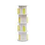 VECELO Étagère bibliothèque 4 niveaux Présentoir à 360° au sol Meuble de rangement avec cloison vitrée en acrylique, Étagère rotative