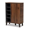 Idina Mid-Century Wood 1 Door Shoe Cabinet - Baxton Studio