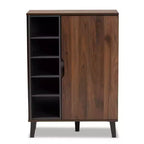Meuble à chaussures Idina Mid-Century Wood 1 porte - Baxton Studio