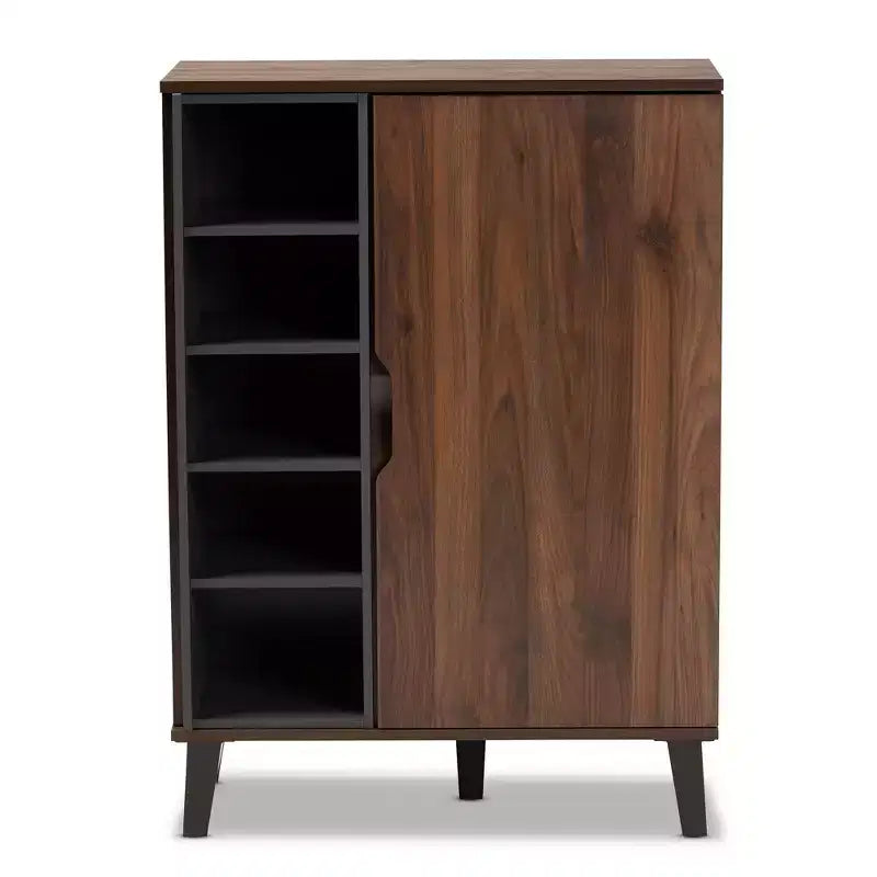 Meuble à chaussures Idina Mid-Century Wood 1 porte - Baxton Studio