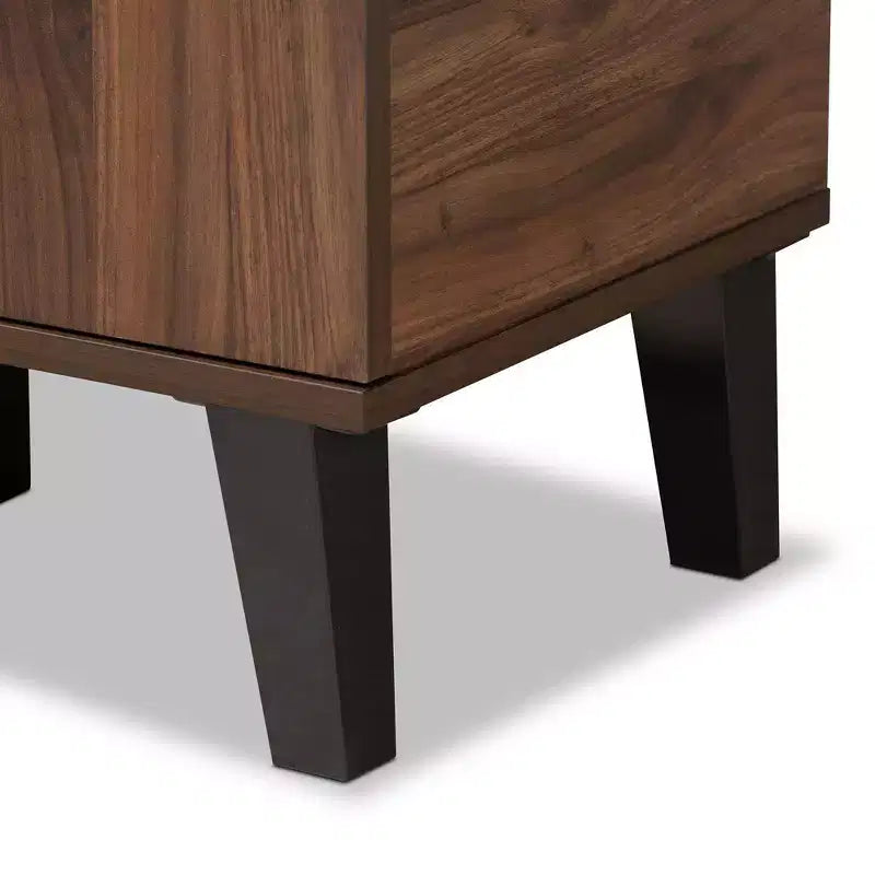 Meuble à chaussures Idina Mid-Century Wood 1 porte - Baxton Studio