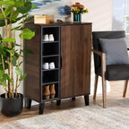 Meuble à chaussures Idina Mid-Century Wood 1 porte - Baxton Studio