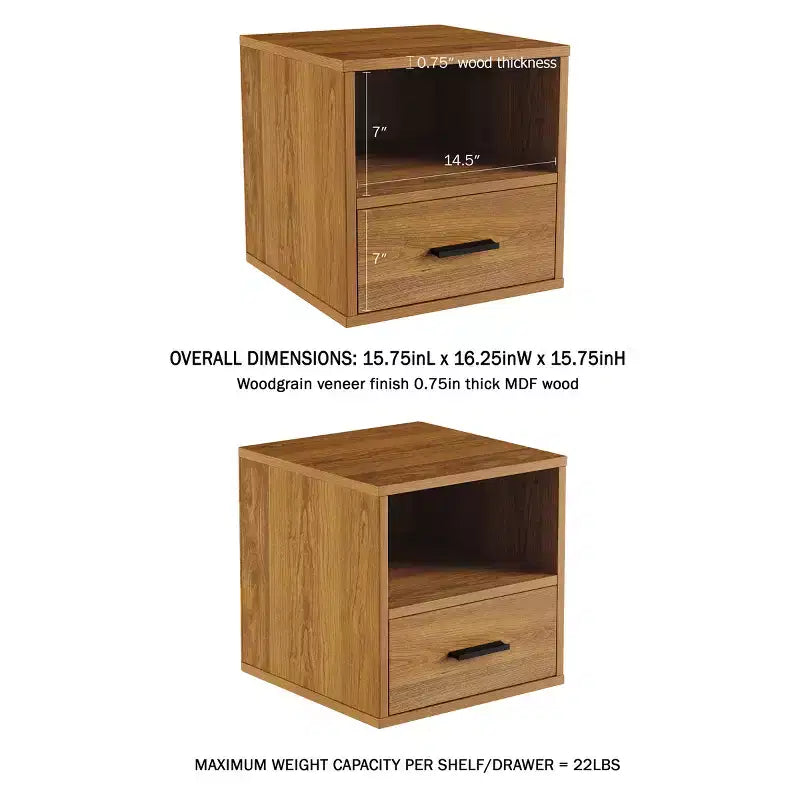 Table d'appoint Hasting Home - Table d'appoint modulable et empilable en forme de cube avec tiroir