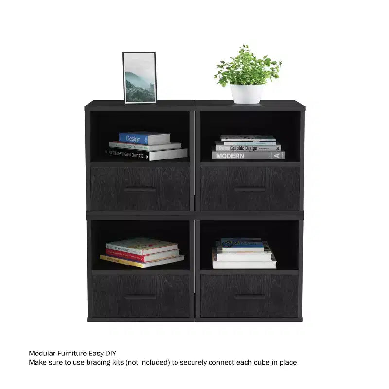 Table d'appoint Hasting Home - Table d'appoint modulable et empilable en forme de cube avec tiroir