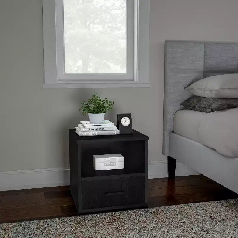 Table d'appoint Hasting Home - Table d'appoint modulable et empilable en forme de cube avec tiroir