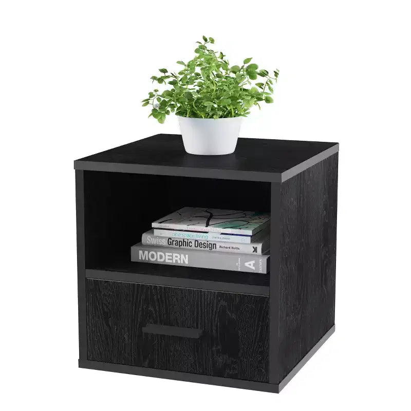 Table d'appoint Hasting Home - Table d'appoint modulable et empilable en forme de cube avec tiroir
