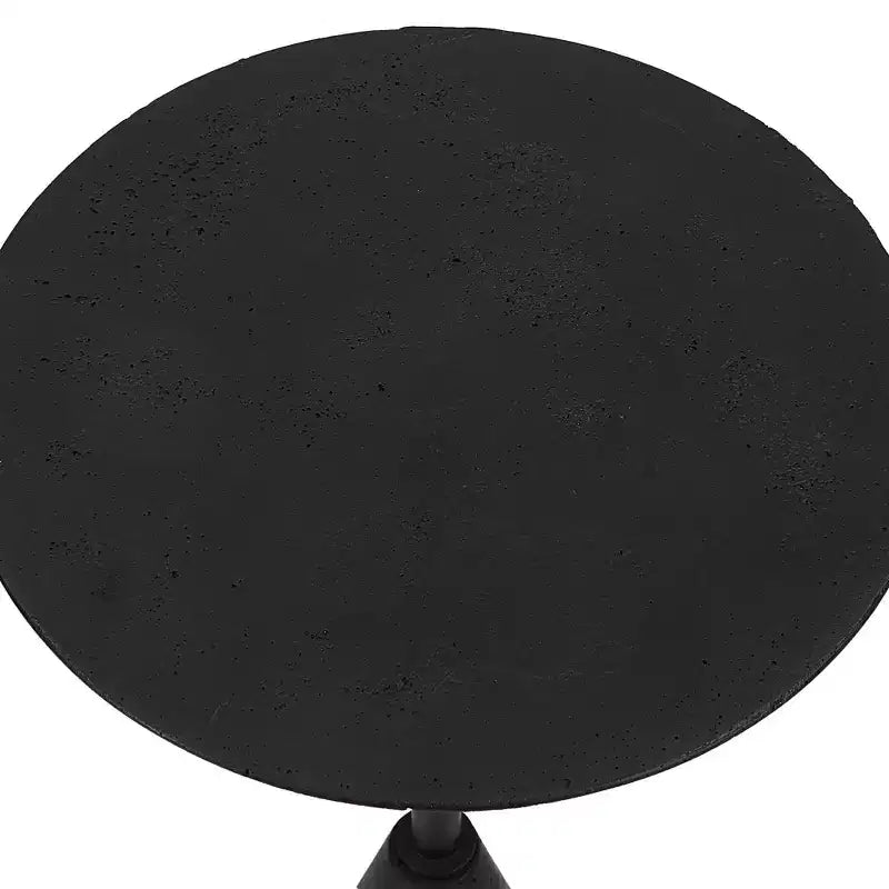 Table d'appoint ronde Uttermost Midnight en pierre noire de 12 1/2 po de large