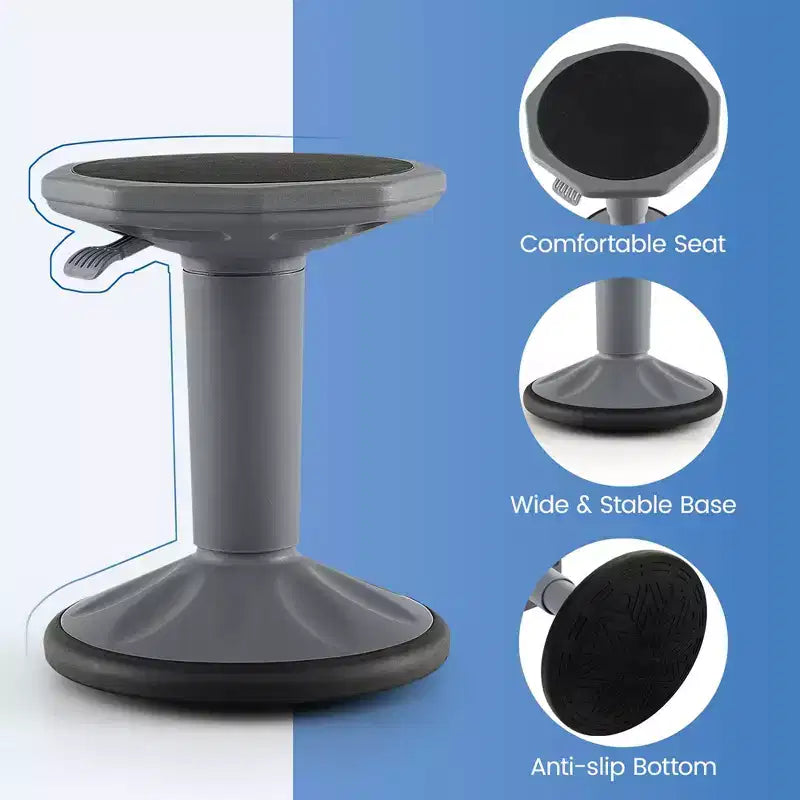 Tabouret ergonomique Costway Active Motion pour enfants, chaise oscillante à hauteur réglable Gris/Bleu/Noir/Vert menthe/Blanc