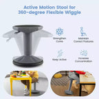 Tabouret ergonomique Costway Active Motion pour enfants, chaise oscillante à hauteur réglable Gris/Bleu/Noir/Vert menthe/Blanc