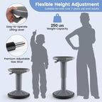 Tabouret ergonomique Costway Active Motion pour enfants, chaise oscillante à hauteur réglable Gris/Bleu/Noir/Vert menthe/Blanc