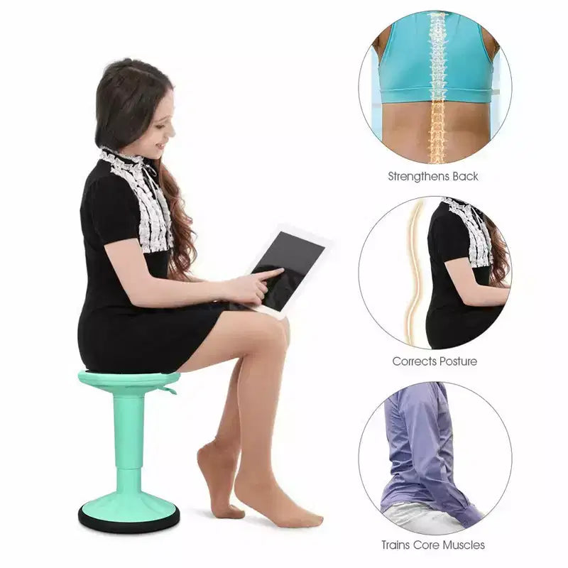Tabouret ergonomique Costway Active Motion pour enfants, chaise oscillante à hauteur réglable Gris/Bleu/Noir/Vert menthe/Blanc
