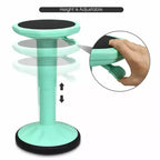 Tabouret ergonomique Costway Active Motion pour enfants, chaise oscillante à hauteur réglable Gris/Bleu/Noir/Vert menthe/Blanc