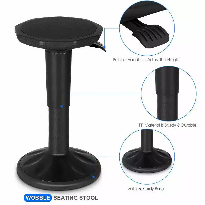 Tabouret ergonomique Costway Active Motion pour enfants, chaise oscillante à hauteur réglable Gris/Bleu/Noir/Vert menthe/Blanc