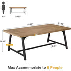 Table à manger rectangulaire Lantine de 179,9 cm