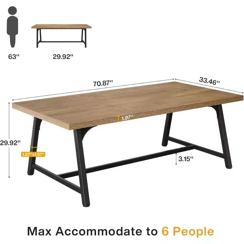 Table à manger rectangulaire Lantine de 179,9 cm