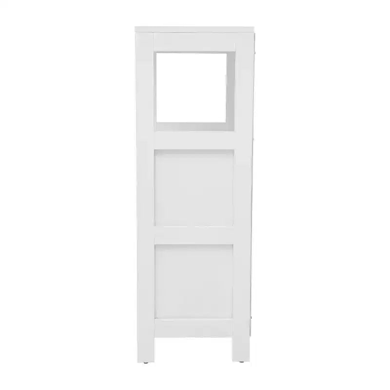 Organisateur de rangement de salle de bain Flash Furniture Dune style ferme avec deux tiroirs amovibles et une étagère de présentation ouverte
