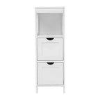 Organisateur de rangement de salle de bain Flash Furniture Dune style ferme avec deux tiroirs amovibles et une étagère de présentation ouverte