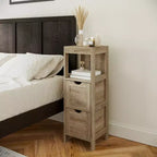 Organisateur de rangement de salle de bain Flash Furniture Dune style ferme avec deux tiroirs amovibles et une étagère de présentation ouverte