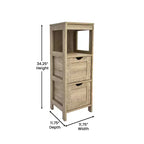 Organisateur de rangement de salle de bain Flash Furniture Dune style ferme avec deux tiroirs amovibles et une étagère de présentation ouverte