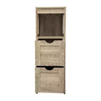 Organisateur de rangement de salle de bain Flash Furniture Dune style ferme avec deux tiroirs amovibles et une étagère de présentation ouverte