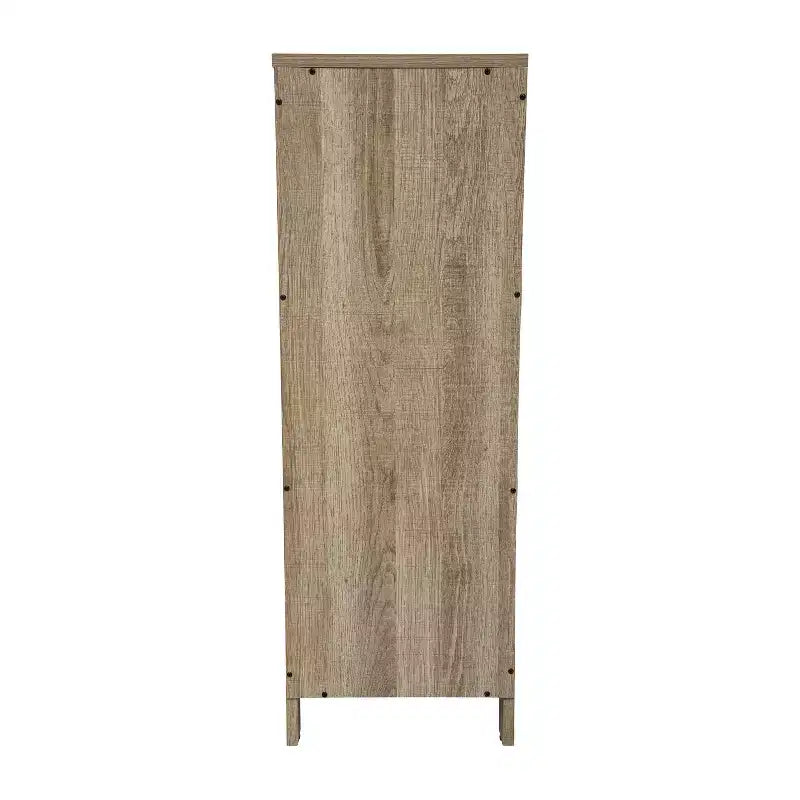Organisateur de rangement de salle de bain Flash Furniture Dune style ferme avec deux tiroirs amovibles et une étagère de présentation ouverte