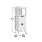 Organisateur de rangement de salle de bain Flash Furniture Dune style ferme avec deux tiroirs amovibles et une étagère de présentation ouverte