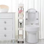 Étagère de rangement coulissante étroite à 4 niveaux pour maison moderne – Chariot de service blanc